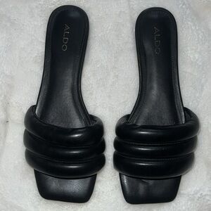 Aldo Black Mules Sleek Slip-On Design